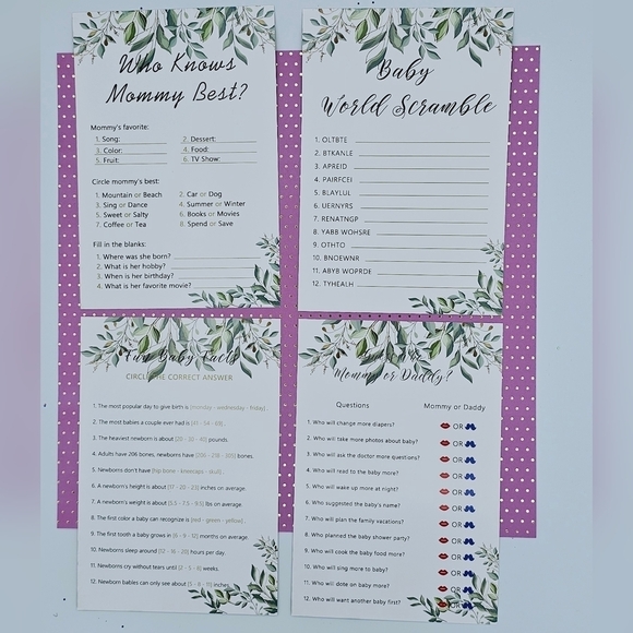 Baby Shower Games for Boy or Girl 50 Cards - Picture 3 of 4